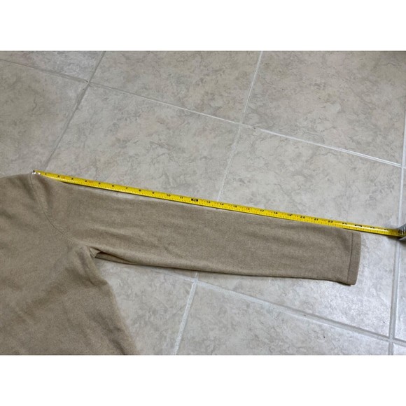 100% Cashmere Light Oatmeal Soft V Neck Knit Sweater S/M 6-8 Long sleeve - Picture 9 of 11